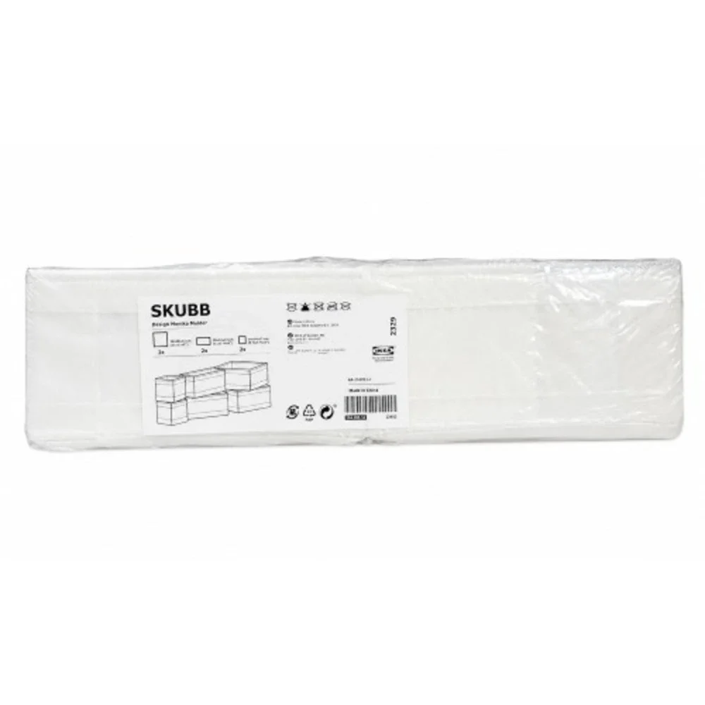 IKEA SKUBB Modern Drawer Organizer Set of 6 – White Foldable Storage
